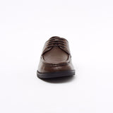 Lucini Formal Men Brown Leather 4 Eyelet Lace Up Comfort Shoes Wedding Office - BOOTSANDLEATHER