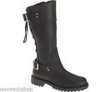 Harley Davidson Alexa Ladies Biker Boots Black Leather Back Lace Riding Boot - BOOTSANDLEATHER