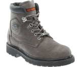 Harley Davidson Men Bayport Grey Leather Boots Biker Ride Trailer - BOOTSANDLEATHER