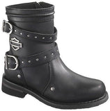 Harley Davidson Women'S Chryse Black Leather 6.5-Inch New Motorcycle Boots - BOOTSANDLEATHER