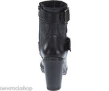 Harley Davidson Ludwell Ladies Biker Boots Black Leather Heel Boot - BOOTSANDLEATHER