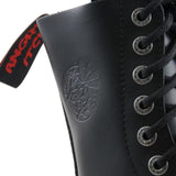 Angry Itch 10 Hole Combat Boots Black Leather Army Ranger Steel Toe Punk - BOOTSANDLEATHER