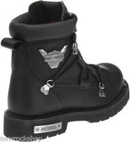 Harley Davidson Brake Light Black Leather Men'S Biker Boots Ankle Riding Boot - BOOTSANDLEATHER