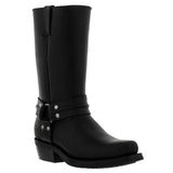 Grinders New Renegade High Biker Black Leather Boots Bike - BOOTSANDLEATHER