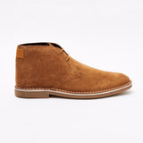 Lucini Men Brown Tan Suede Lace Up Desert Chukka 2 Eyelet Boots Chisel Toe - BOOTSANDLEATHER