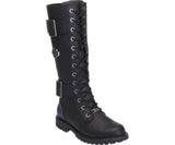 New Harley Davidson Belhaven Motorbike Black Ladies Leather Hi Lace Zip Boots - BOOTSANDLEATHER