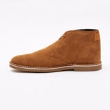 Lucini Men Brown Tan Suede Lace Up Desert Chukka 2 Eyelet Boots Chisel Toe - BOOTSANDLEATHER