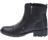 Harley Davidson Ladies Senter Black Leather Zip Boot Biker Boots - BOOTSANDLEATHER