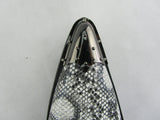 Rossellini Benitez Men Shoes Black Leather Snake Skin Lined Metal Pointed Rock - BOOTSANDLEATHER