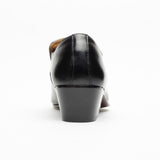 Lucini Formal Mens Mocassin Cuban Heels Real Leather Slip On Wedding Shoes Black - BOOTSANDLEATHER