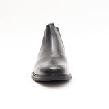 Lucini Formal Men Black Leather Formal Chelsea Slip-On Boots Wedding Office - BOOTSANDLEATHER