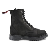 Angry Itch 8 Hole Punk Vintage Vintage Black Leather Army Ranger Boot Light Sole - BOOTSANDLEATHER