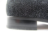 Rossellini Carlo Mens Shoes Black Faux Suede Studded Heel Loafer Moccasin - BOOTSANDLEATHER