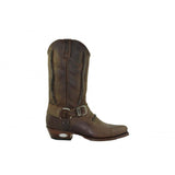 Loblan 2476 Brown Waxy Leather Cowboy Boots Handmade Classic Unisex Western - BOOTSANDLEATHER