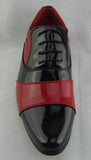 Rossellini Marco Mens Shoes Black Red Patent Lace Up Casual Shoe - BOOTSANDLEATHER