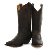 Grinders Arizona Cowboy Western Brown Leather Boots Knee High Boot - BOOTSANDLEATHER