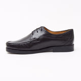 Lucini Formal Men Black Sheep Leather 3 Eyelet Comfort Shoes Wedding Office Work - BOOTSANDLEATHER