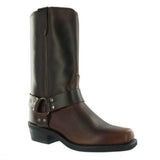 Grinders Rare Waxy Renegade High Biker Western Leather Brown Boots Unisex - BOOTSANDLEATHER
