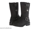 Harley Davidson Randy Mens Black Leather Biker Zip Boots Bike Original - BOOTSANDLEATHER