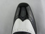 Rossellini Borsalino Mens Shoes Lace Up Brogue Black White Pointed Casual Shoe - BOOTSANDLEATHER