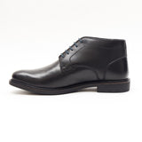 Lucini Formal Men Black Leather Formal Heels Lace-Up 5 Hole Boots Wedding Office - BOOTSANDLEATHER