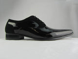 Rossellini Armando Mens Shoes Black Patent Nubuck Lace Up Formal Pointed Shoe - BOOTSANDLEATHER