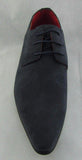 Rossellini Azzurra Mens Shoes Blue Faux Suede Lace Up Pointed Casual Shoe - BOOTSANDLEATHER
