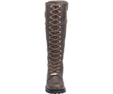 Harley Davidson Beechwood Ladies Biker Boots Stone Leather Lace Up Motorbike - BOOTSANDLEATHER
