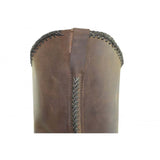 Loblan 548 Brown Waxy Leather Mens Cowboy Boots Classic Biker Square Chisel Toe - BOOTSANDLEATHER