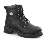Harley Davidson Shawnee Ladies Biker Boots Black Leather Riding Ankle Boot - BOOTSANDLEATHER
