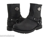 Harley Davidson Scout Black Leather Men Boots Motor Bike Riding Bike - BOOTSANDLEATHER