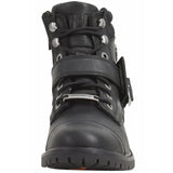 Harley Davidson BOWERS Men Black Leather Biker Boots Rock Buckles Lace Up - BOOTSANDLEATHER