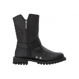Harley Davidson Ladies Barford Black Leather Side Zip Biker Boots - BOOTSANDLEATHER