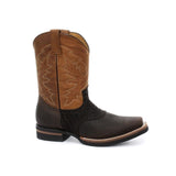 Grinders New Unisex Frontier Brown Biker Cowboy Western Leather Boots - BOOTSANDLEATHER