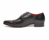 Rossellini Mario Mens Shoes Black Faux Leather Lace Up Pointed Casual Shoe - BOOTSANDLEATHER