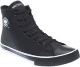 Harley Davidson Baxter Biker Men Shoes High Top Sneaker Black White Leather Bike - BOOTSANDLEATHER