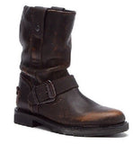 Harley Davidson Ladies Darice Brown Leather Boot Slip On Biker Boots Original - BOOTSANDLEATHER