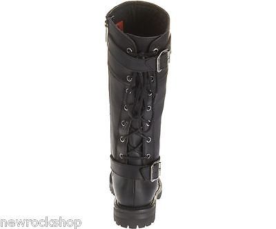 Harley Davidson Alexa Ladies Biker Boots Black Leather Back Lace
