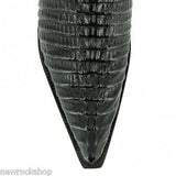 Grinders Carolina Crocodile  Black Western Leather Boots High Pointed Toe - BOOTSANDLEATHER