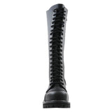 Angry Itch 20 Hole Punk Black Buckle Leather Army Ranger Boots Steel Toe Zip - BOOTSANDLEATHER