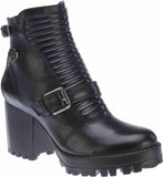 Harley Davidson New Ladies Canell Motorbike Black Ladies Leather Biker Boots - BOOTSANDLEATHER