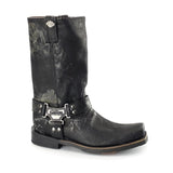 Harley Davidson Sawyer Black Silver Leather Men Boots Motorcycle Biker Moto Bike - BOOTSANDLEATHER
