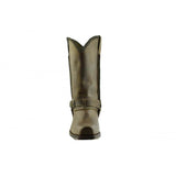 Loblan 548 Brown Waxy Leather Mens Cowboy Boots Classic Biker Square Chisel Toe - BOOTSANDLEATHER