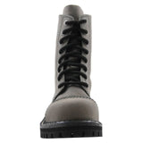 Angry Itch 8 Hole Punk Vintage Grey Leather Army Ranger Boot Steel Toe - BOOTSANDLEATHER