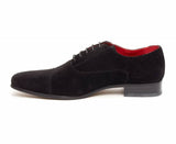 Rossellini Mario Mens Shoes Black Faux Suede Lace Up Pointed Casual Shoe - BOOTSANDLEATHER