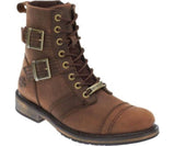 Harley Davidson Drexel Leather Men 2 Buckles Boots Brown Motor Bike - BOOTSANDLEATHER