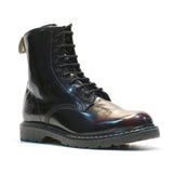 Grinders Cedric Red Leather Combat 8 Hole Derby Boots Punk Rock - BOOTSANDLEATHER