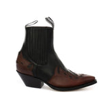 Grinders Arizona Lo Black Burgundy Cowboy Western Leather Knee High Biker Boots - BOOTSANDLEATHER