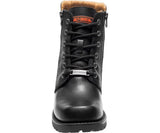 Harley Davidson Ladies Asher Black Leather Zip Lace-Up Boot Biker Boots - BOOTSANDLEATHER