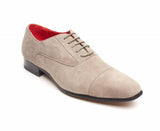 Rossellini Mario Mens Shoes Grey Faux Suede Lace Up Pointed Casual Shoe - BOOTSANDLEATHER